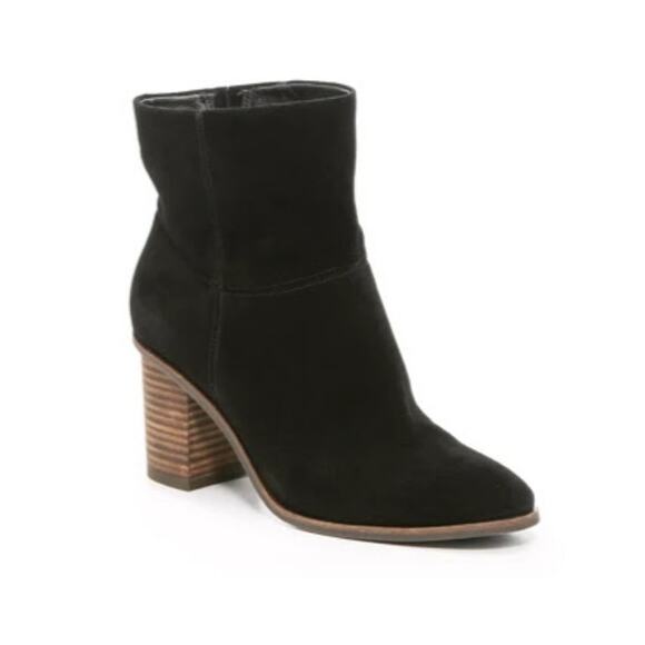 Lucky Brand Women's 8.5M Jicole Bootie Black Suede 3" Block Heel - Picture 1 of 10